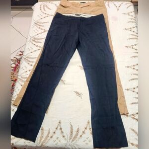 Elie Tahari Stylish Black and Tan Women's Pants, 70% linen